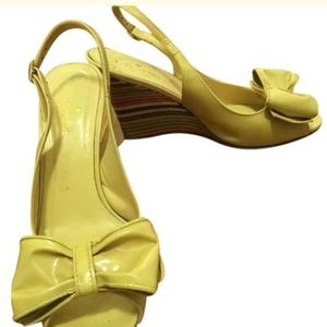 Kate spade rainbow heel bow platforms